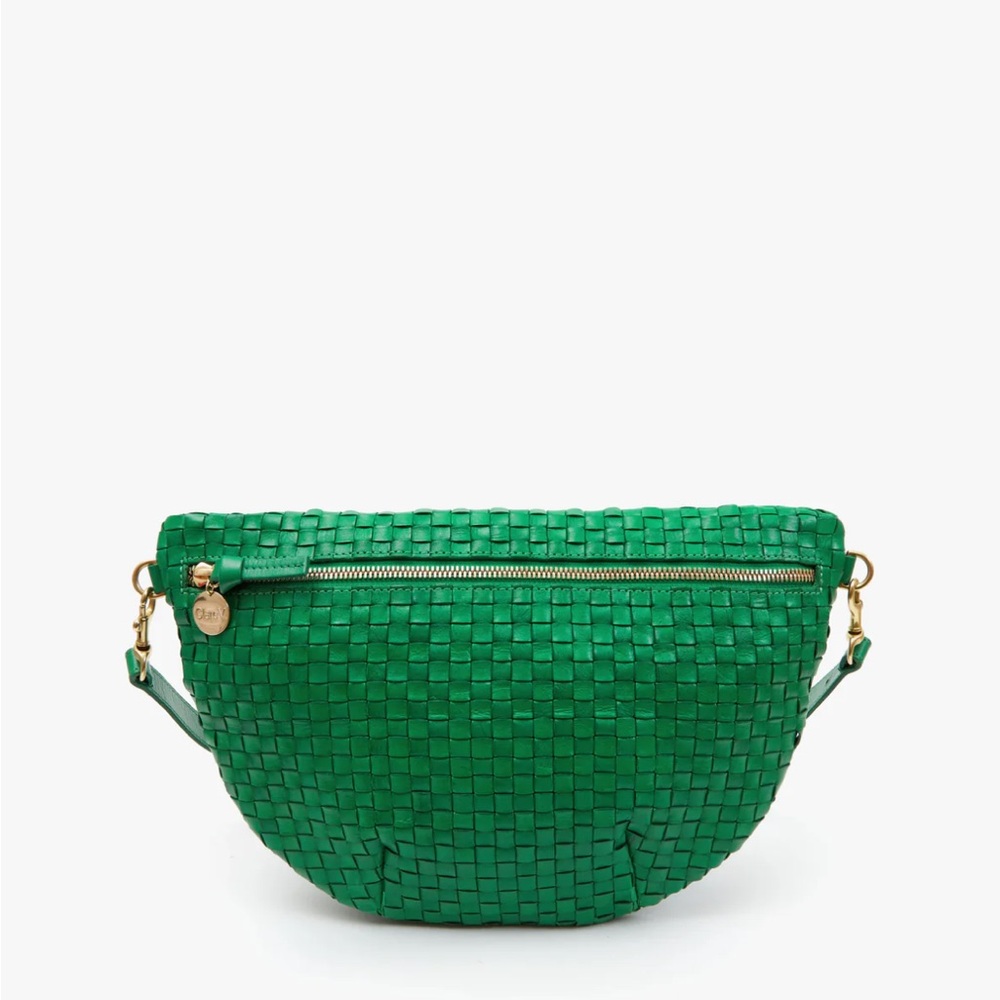 Clare V. Grande Fanny- Grass Woven Checker-NWT